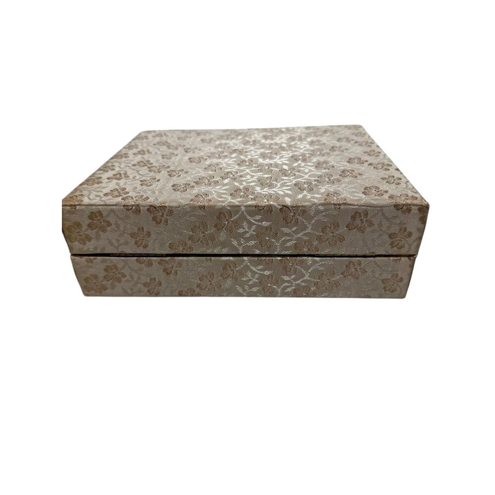 Decorative Gold Floral Storage Box Stationery Cards Vintage - Picture 5 of 11